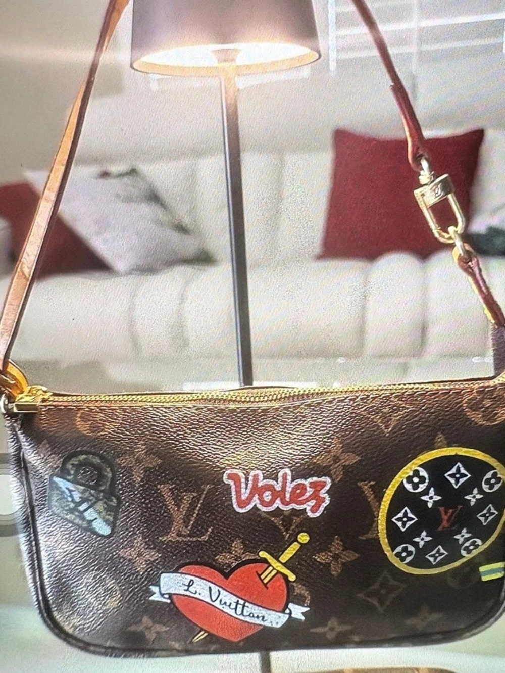 Louis Vuitton Brown & Black Shoulder Bag, not real
